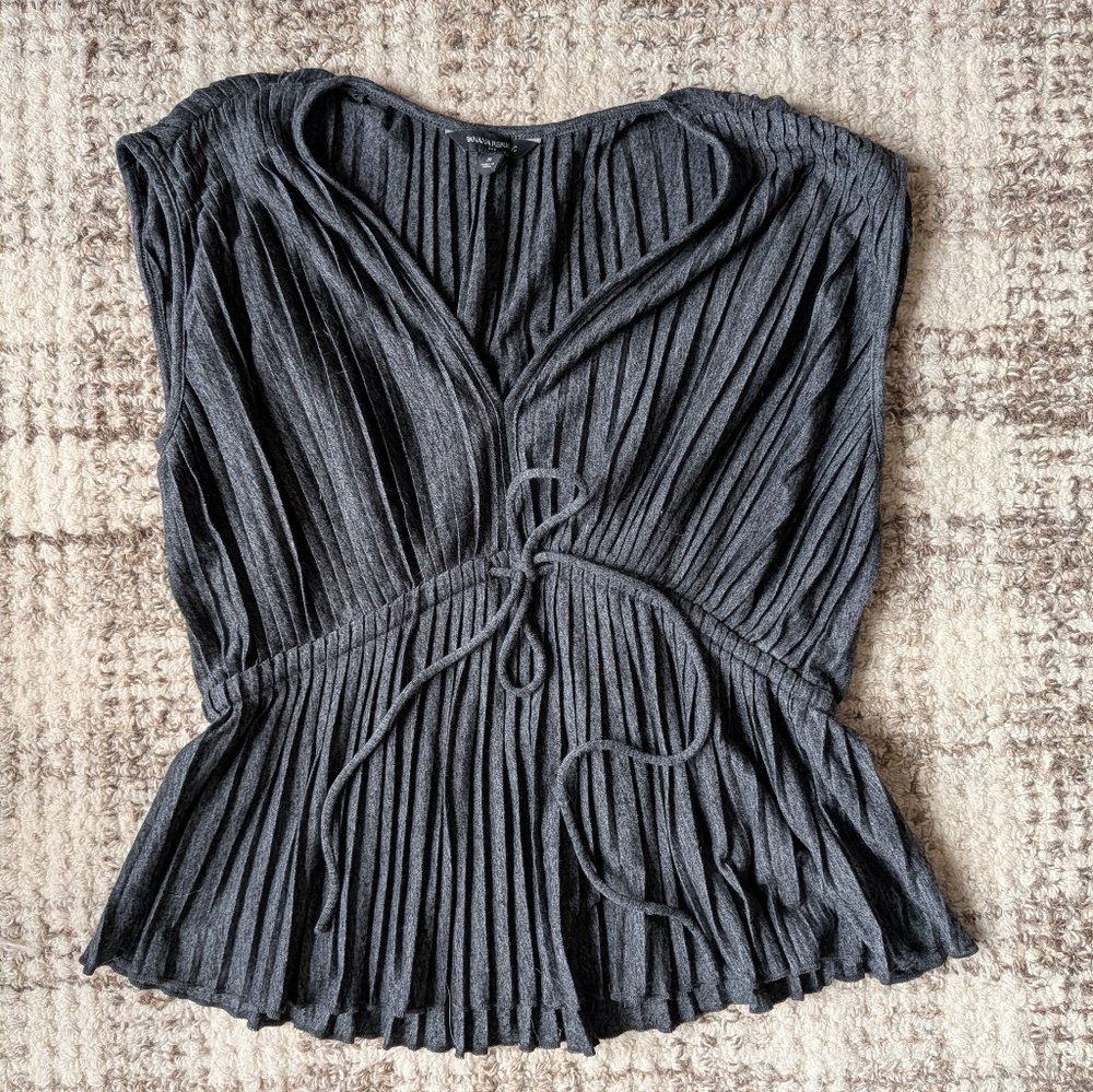 Banana Republic Women's Charcoal Pleated Peplum Vest